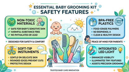 10 in 1 Baby Care Kit | Complete Newborn  Grooming Set with Nail Clipper, Nasal  Aspirator, Ear Spoon, Hair Brush, Comb,  Scissors & More | 100% Safe & Non-Toxic  (0+ Months)