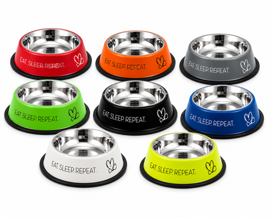 Stainless Steel Dog Bowl 900ML |  Non-Slip Rubber Base | Rust Resistant |  Food & Water Feeding Bowl for Dogs &  Puppies | Multi Color | Pack of 1