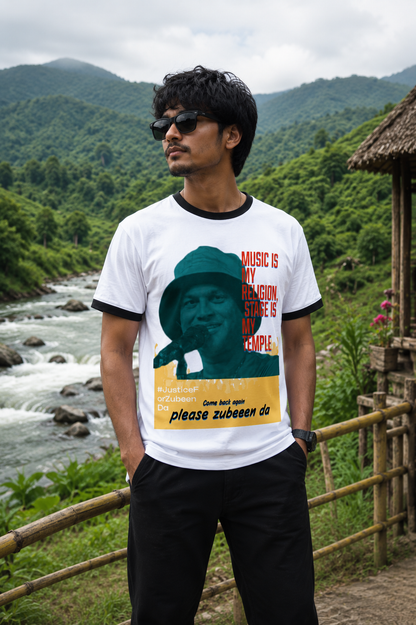Unisex Ringer T-Shirt Special Zubeen Garg Collection