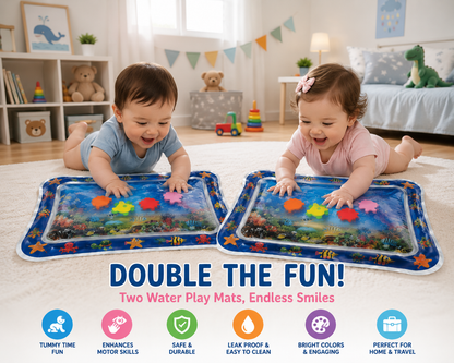 Inflatable Baby Water Play Mat for Tummy Time | Leak-Proof Sensory Activity Mat for Infants & Toddlers (3-12 Months) | Portable & Durable
