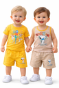 Cute Cartoon Print Baby Boy T-Shirt & Shorts Set –  6 to 24 Months |  3 Variants |