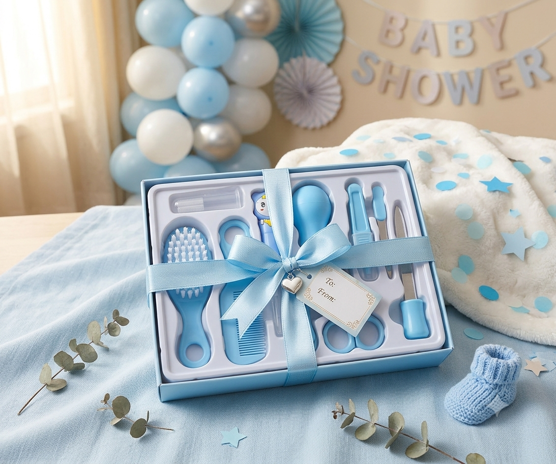 10 in 1 Baby Care Kit | Complete Newborn  Grooming Set with Nail Clipper, Nasal  Aspirator, Ear Spoon, Hair Brush, Comb,  Scissors & More | 100% Safe & Non-Toxic  (0+ Months)