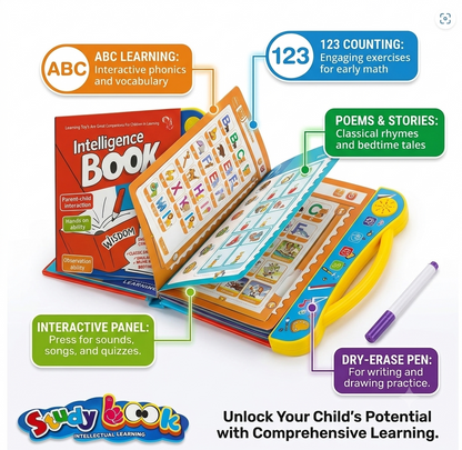 Activities Learning Book for Kids | Electronic  Intelligent Study Book with Touch Sensors &  Clear Voice | ABC, Numbers, Poems & Songs |  Best Educational Toy for Children (3-8 Years)