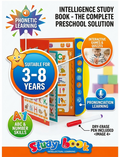 Activities Learning Book for Kids | Electronic  Intelligent Study Book with Touch Sensors &  Clear Voice | ABC, Numbers, Poems & Songs |  Best Educational Toy for Children (3-8 Years)