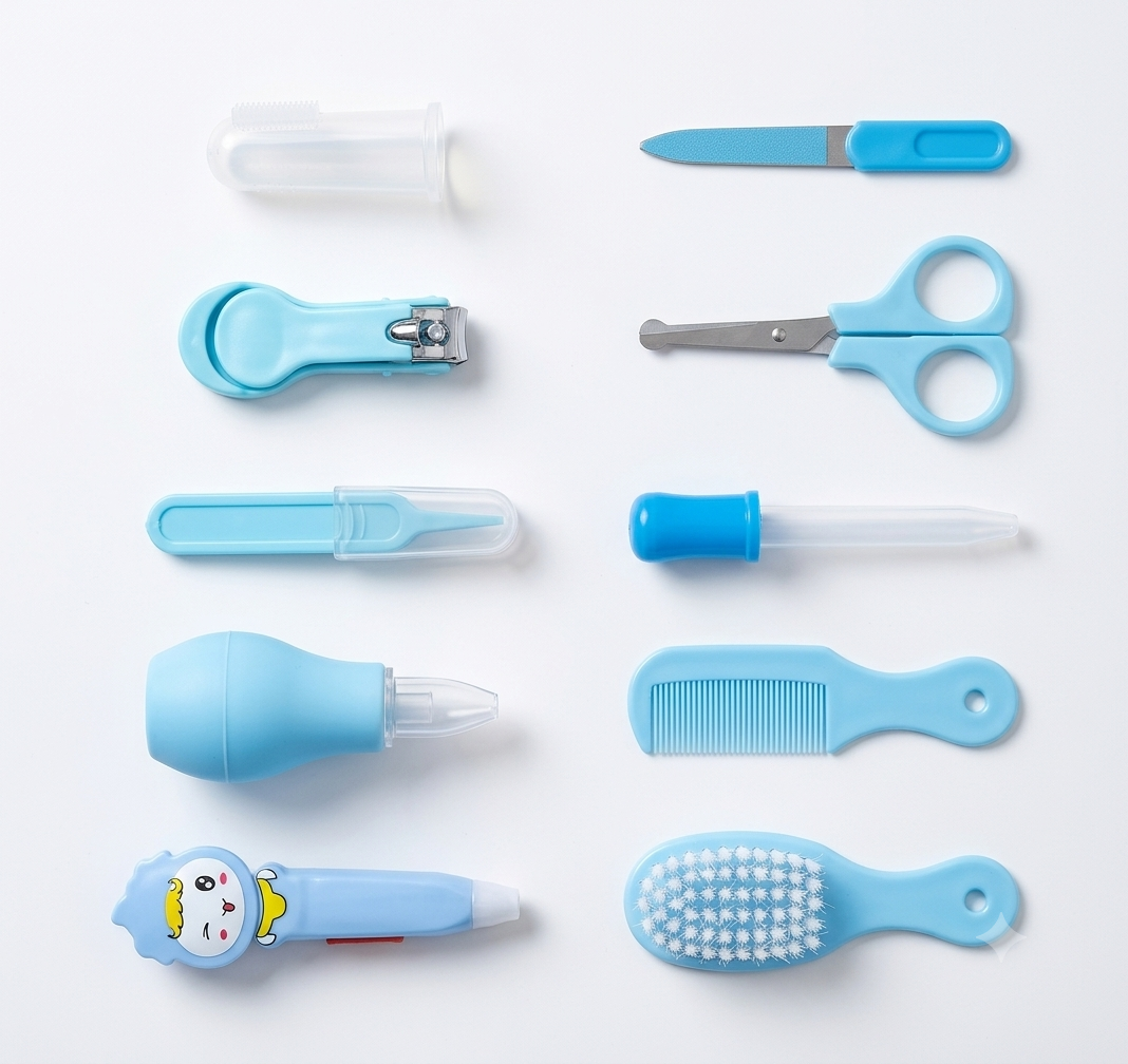 10 in 1 Baby Care Kit | Complete Newborn  Grooming Set with Nail Clipper, Nasal  Aspirator, Ear Spoon, Hair Brush, Comb,  Scissors & More | 100% Safe & Non-Toxic  (0+ Months)