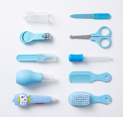 10 in 1 Baby Care Kit | Complete Newborn  Grooming Set with Nail Clipper, Nasal  Aspirator, Ear Spoon, Hair Brush, Comb,  Scissors & More | 100% Safe & Non-Toxic  (0+ Months)