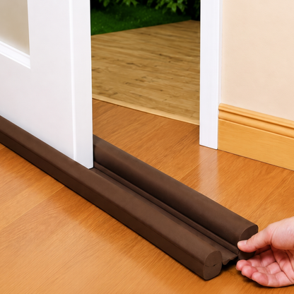 Door Draft Stopper 42 Inch | Pack of 6 |  Double-Sided Under Door Seal Guard |  Blocks Dust, Insects, Noise & Cold Air |  Cut-to-Fit Energy Saving Door Bottom  Seal | Brown