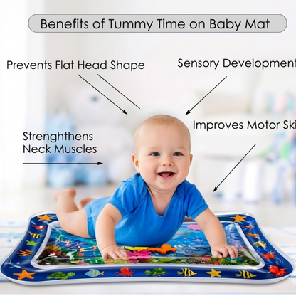 Inflatable Baby Water Play Mat for Tummy Time | Leak-Proof Sensory Activity Mat for Infants & Toddlers (3-12 Months) | Portable & Durable