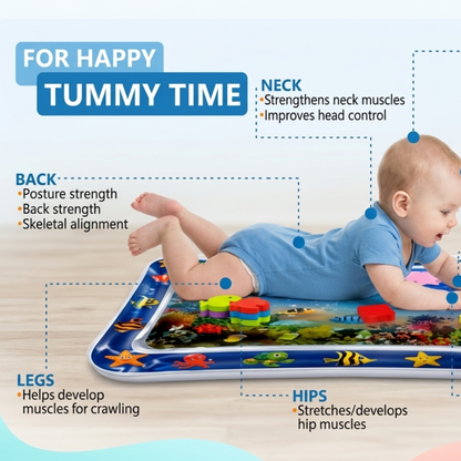 Inflatable Baby Water Play Mat for Tummy Time | Leak-Proof Sensory Activity Mat for Infants & Toddlers (3-12 Months) | Portable & Durable