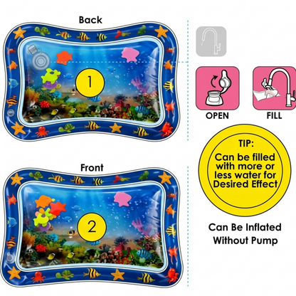 Inflatable Baby Water Play Mat for Tummy Time | Leak-Proof Sensory Activity Mat for Infants & Toddlers (3-12 Months) | Portable & Durable