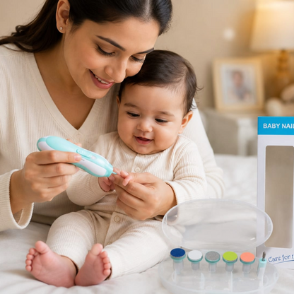 Electric Baby Nail Trimmer for Newborns Toddlers Infants | 6 Grinding Heads LED Light Ultra Quiet Motor | USB Rechargeable Safe Baby Nail File Kit | Prevents Cuts Scratches | White