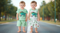 Cute Chameleon Print Baby Boy & Girl Clothing Set –  6 to 24 Months | T-Shirt & Shorts |   3 Variants