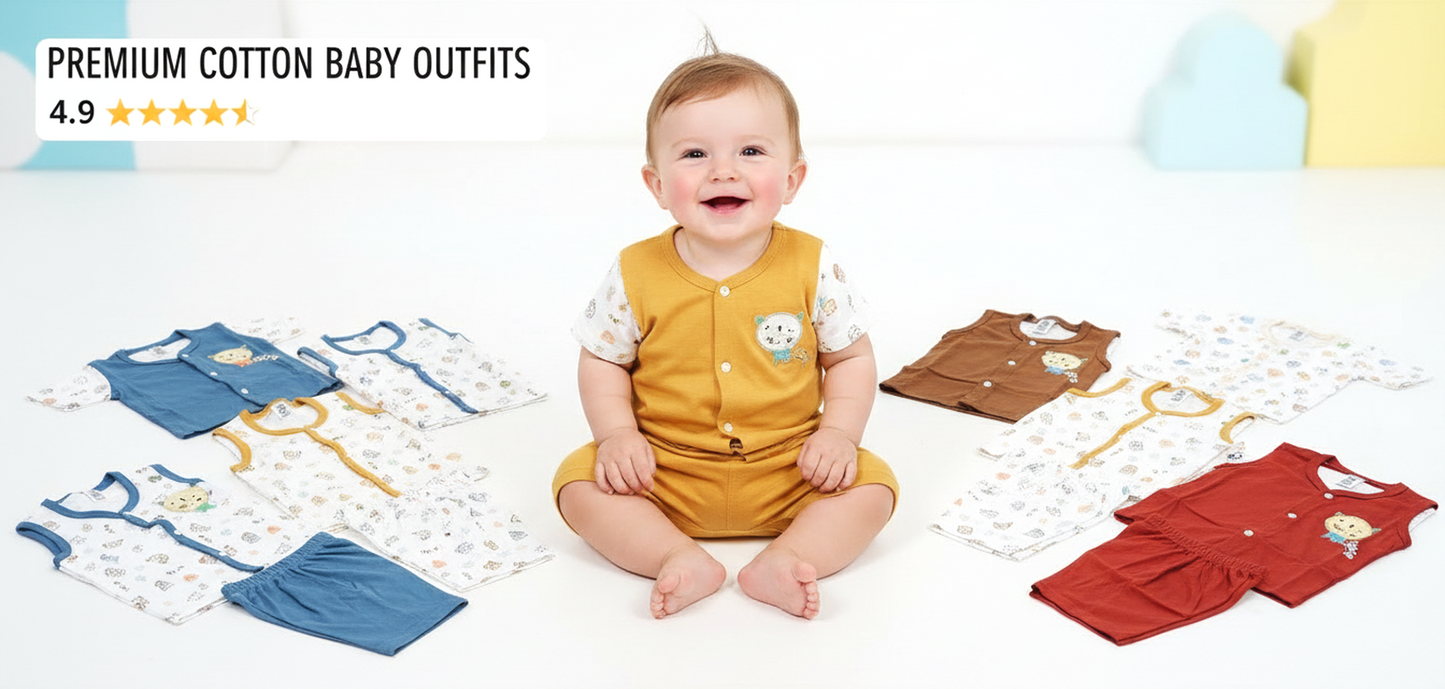 Soft Cotton Baby Romper for Newborns – 0 to 9 Months | Skin-Friendly & Comfortable